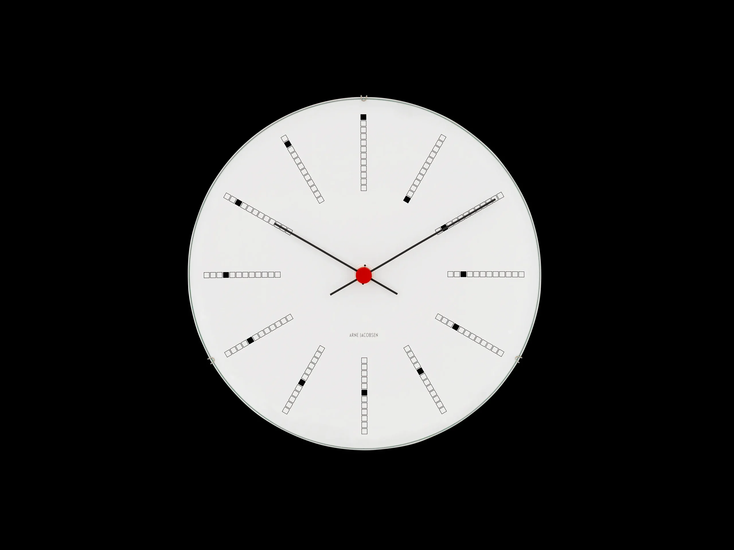 Discount Arne Jacobsen Bankers Vægur Ø16 cm hvid/sort/rød | Køb her