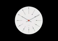 Arne Jacobsen Bankers Vægur Ø29 cm hvid/sort/rød | Køb her