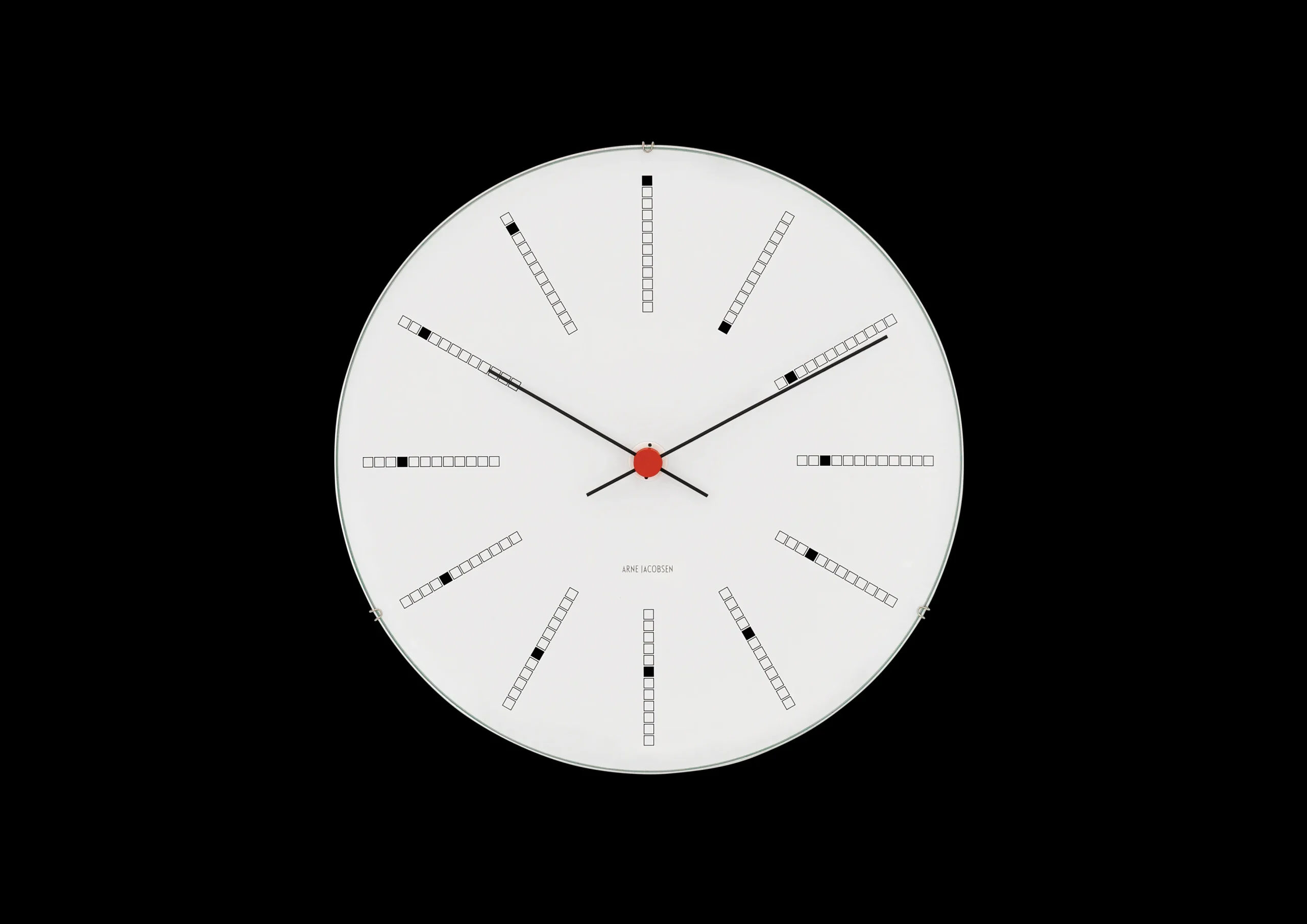 Sale Arne Jacobsen Bankers Vægur Ø21 cm hvid/sort/rød | Køb her