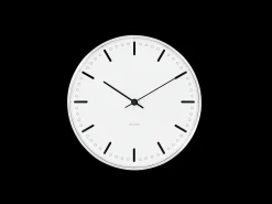 Hot Arne Jacobsen City Hall Vægur Ø16.5 cm hvid/sort | Køb her