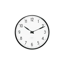 New Arne Jacobsen Station Vægur Ø16 cm hvid/sort | Køb her