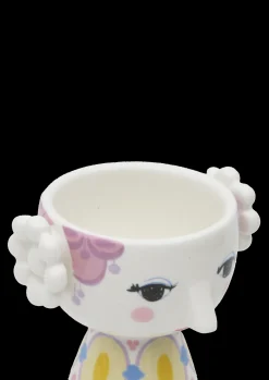 Clearance Bjørn Wiinblad Eva Fyrfadsstage Ø6.5 cm gul/lavendel 2 stk.
