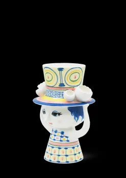Clearance Bjørn Wiinblad Lady with hat Vase H20.5 cm blå | Køb nu