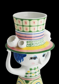 Discount Bjørn Wiinblad Lady with hat Vase H24.5 cm grøn | Køb nu