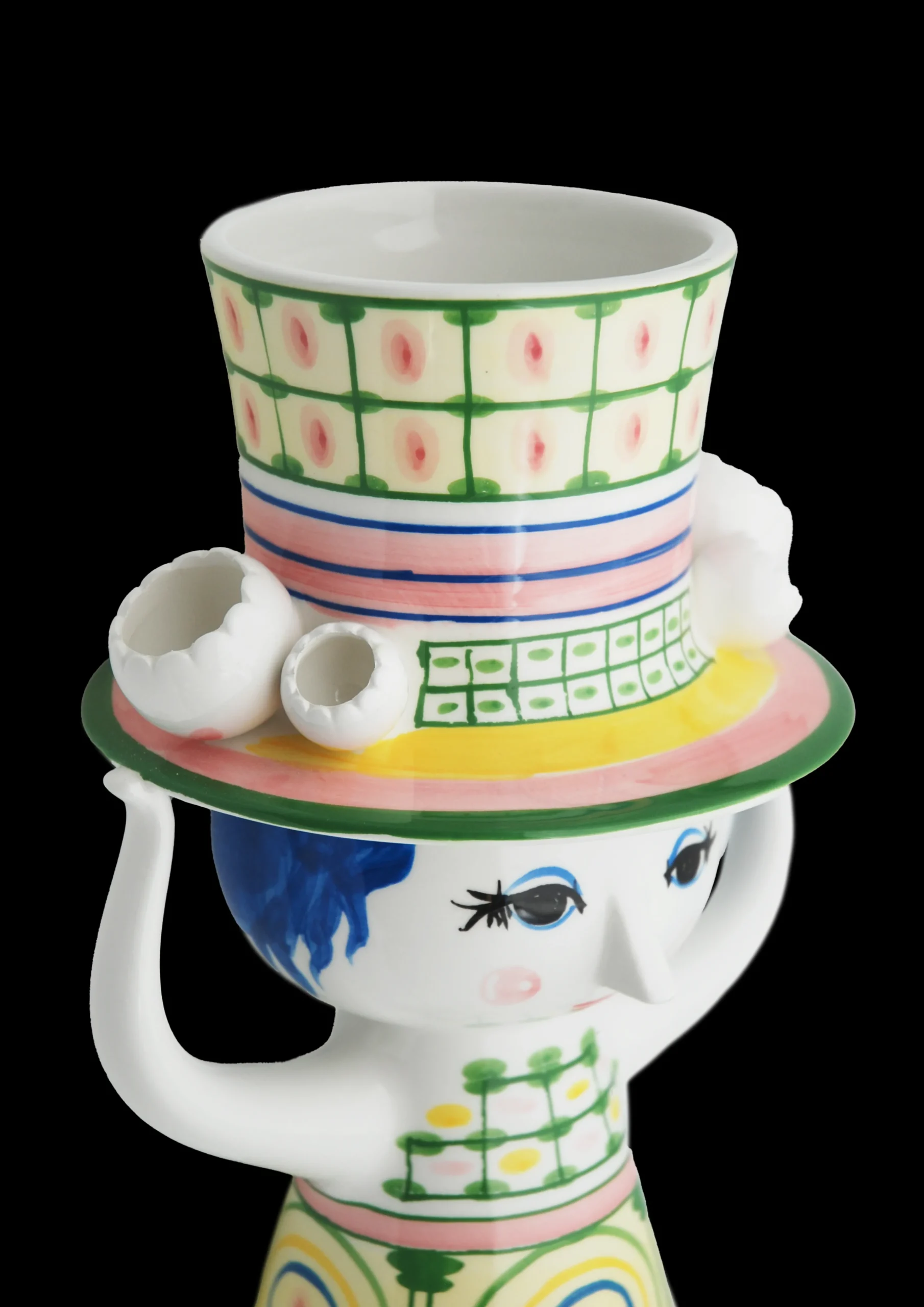 Discount Bjørn Wiinblad Lady with hat Vase H24.5 cm grøn | Køb nu