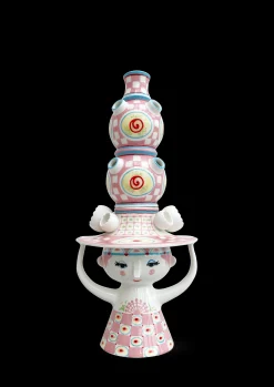 Online Bjørn Wiinblad Vase H50 cm i rosa fra serien Lady with hat