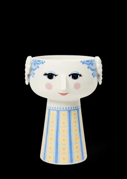 New Bjørn Wiinblad Vase H18.5 cm i blå fra serien Eva | Køb her