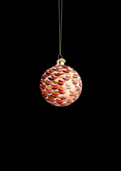 Clearance Holmegaard Souvenir Julekugle Ø8 cm rødt strøg | Køb her