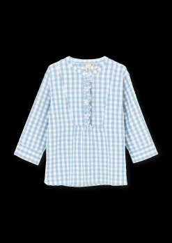 Hot JUNA Bæk&Bølge Irene bluse XS lys blå/hvid | Køb her