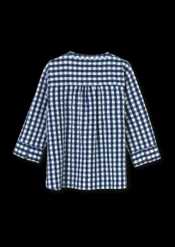 Outlet JUNA Bæk&Bølge Irene bluse XS mørk blå/hvid | Køb her