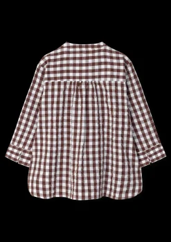 Discount JUNA Bæk&Bølge Irene shirt XS chokolade/hvid | Køb her