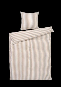 Clearance JUNA Bæk&Bølge Lines Sengetøj 150x210cm sand/hvid - Køb her
