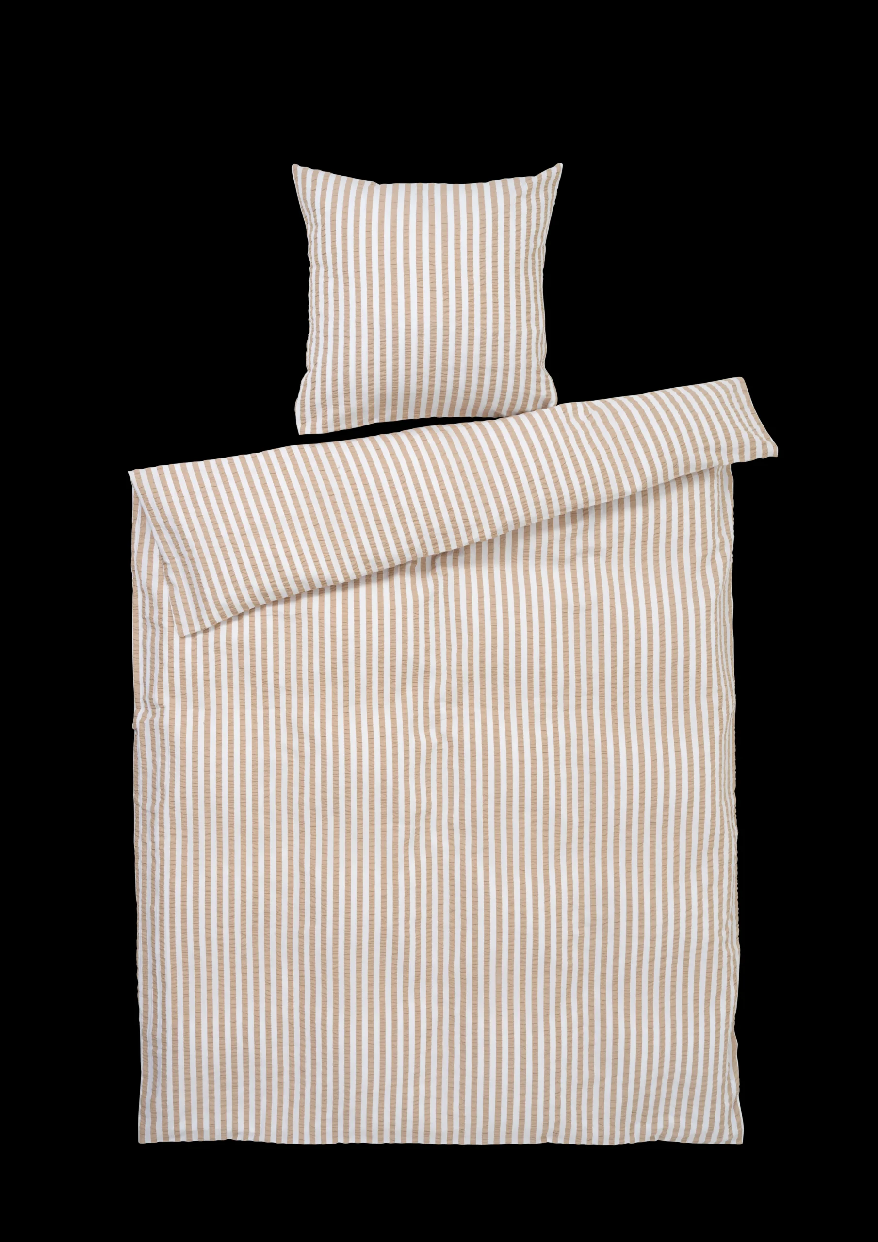 Clearance JUNA Bæk&Bølge Lines Sengetøj 150x210cm sand/hvid - Køb her