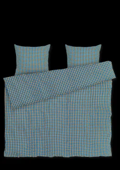 Clearance JUNA Bæk&Bølge Sengetøj 200x220 cm blå/okker DK | Køb her