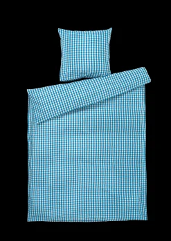 Discount JUNA Bæk&Bølge Sengetøj 140x220 cm blå/birk DK - Køb her