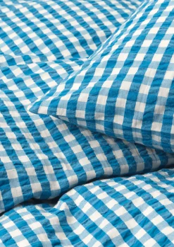 Discount JUNA Bæk&Bølge Sengetøj 140x220 cm blå/birk DK - Køb her