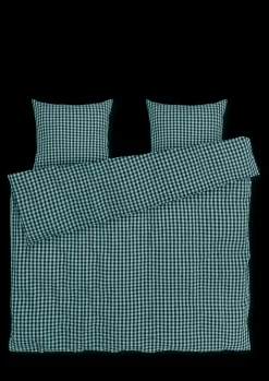 Discount JUNA Bæk&Bølge Sengetøj 200x220 cm grøn/lys blå DK | Køb nu