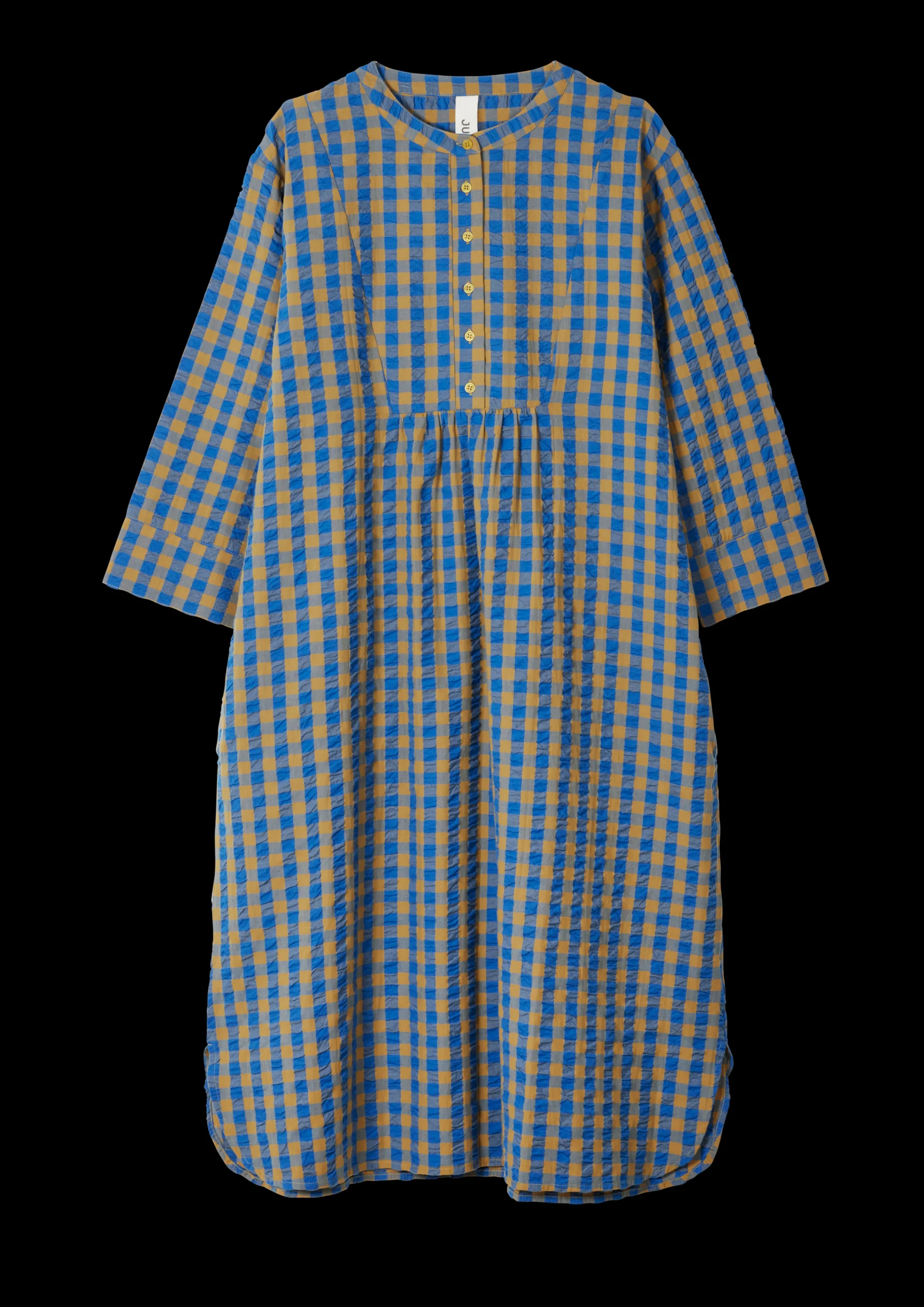 Sale JUNA Bæk&Bølge Sonja dress S/M blå/okker | Køb her