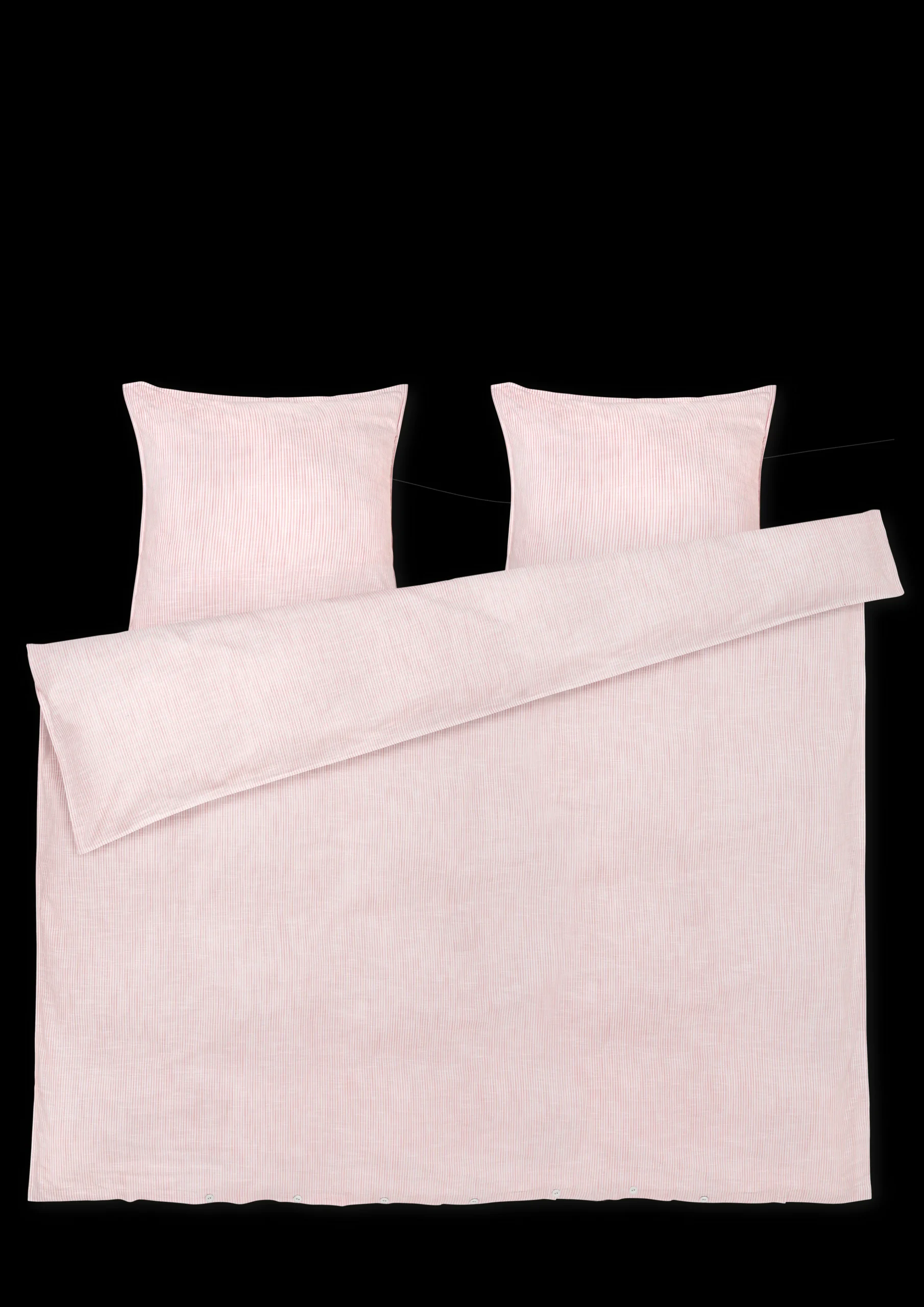Best JUNA Monochrome Lines Sengetøj 140x220 cm rosa/hvid