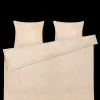 Discount JUNA Monochrome Lines Sengetøj 220x220cm okker/hvid | Køb nu
