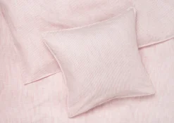 Discount JUNA Monochrome Lines Sengetøj 140x200 cm rosa/hvid