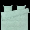 Discount JUNA Monochrome Lines Sengetøj 200x220cm grøn/hvid | Køb her
