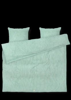 Discount JUNA Monochrome Lines Sengetøj 200x220cm grøn/hvid | Køb her