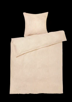 Best JUNA Monochrome Lines Sengetøj 150x210cm okker/hvid | Køb nu