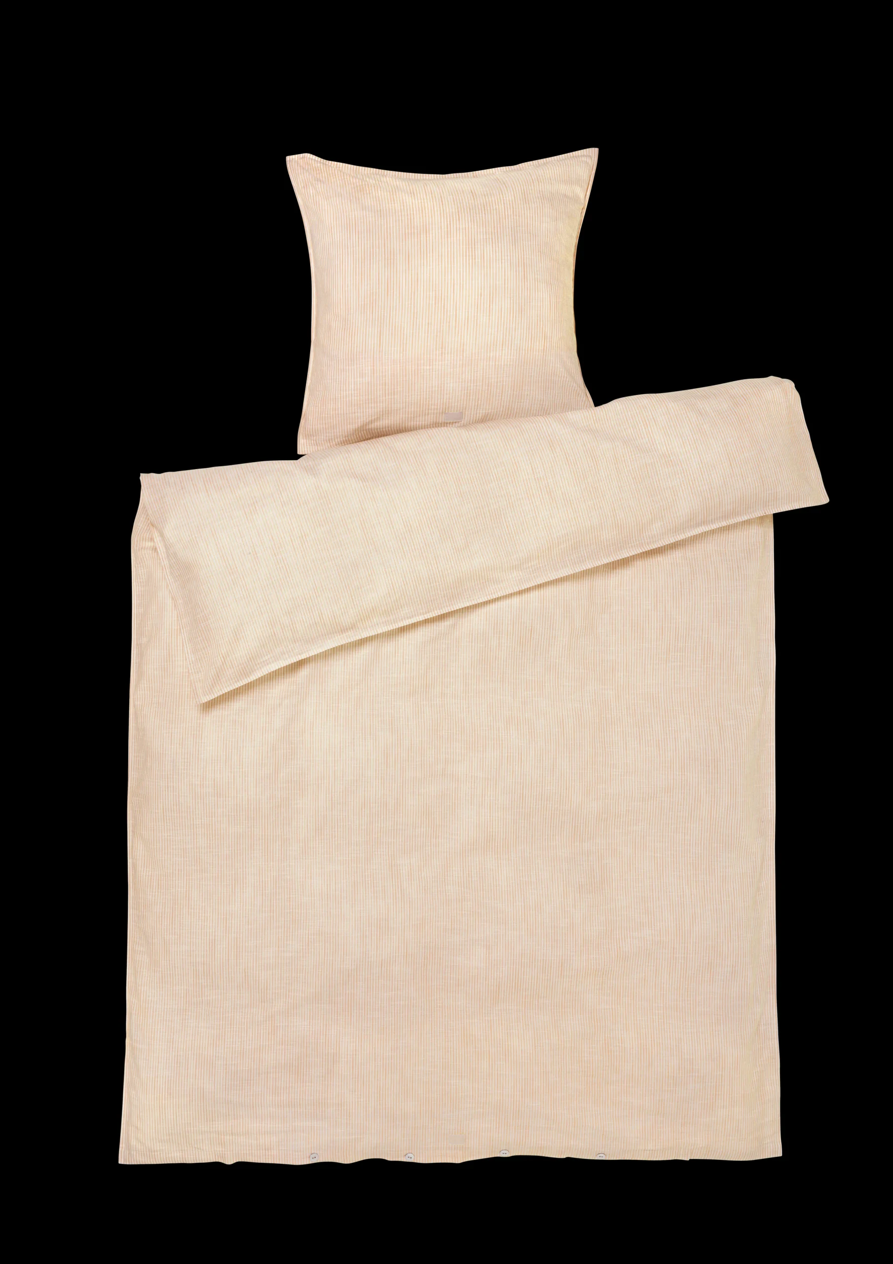 Best JUNA Monochrome Lines Sengetøj 150x210cm okker/hvid | Køb nu