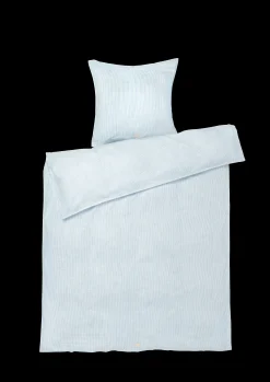 New JUNA Monochrome Lines Sengetøj 150x210cm blå/hvid | Køb nu