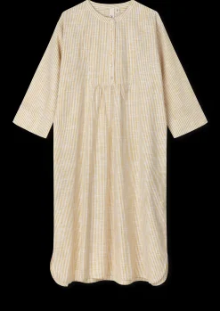 Online JUNA Monochrome Lines Sonja dress XS okker/hvid | Køb her