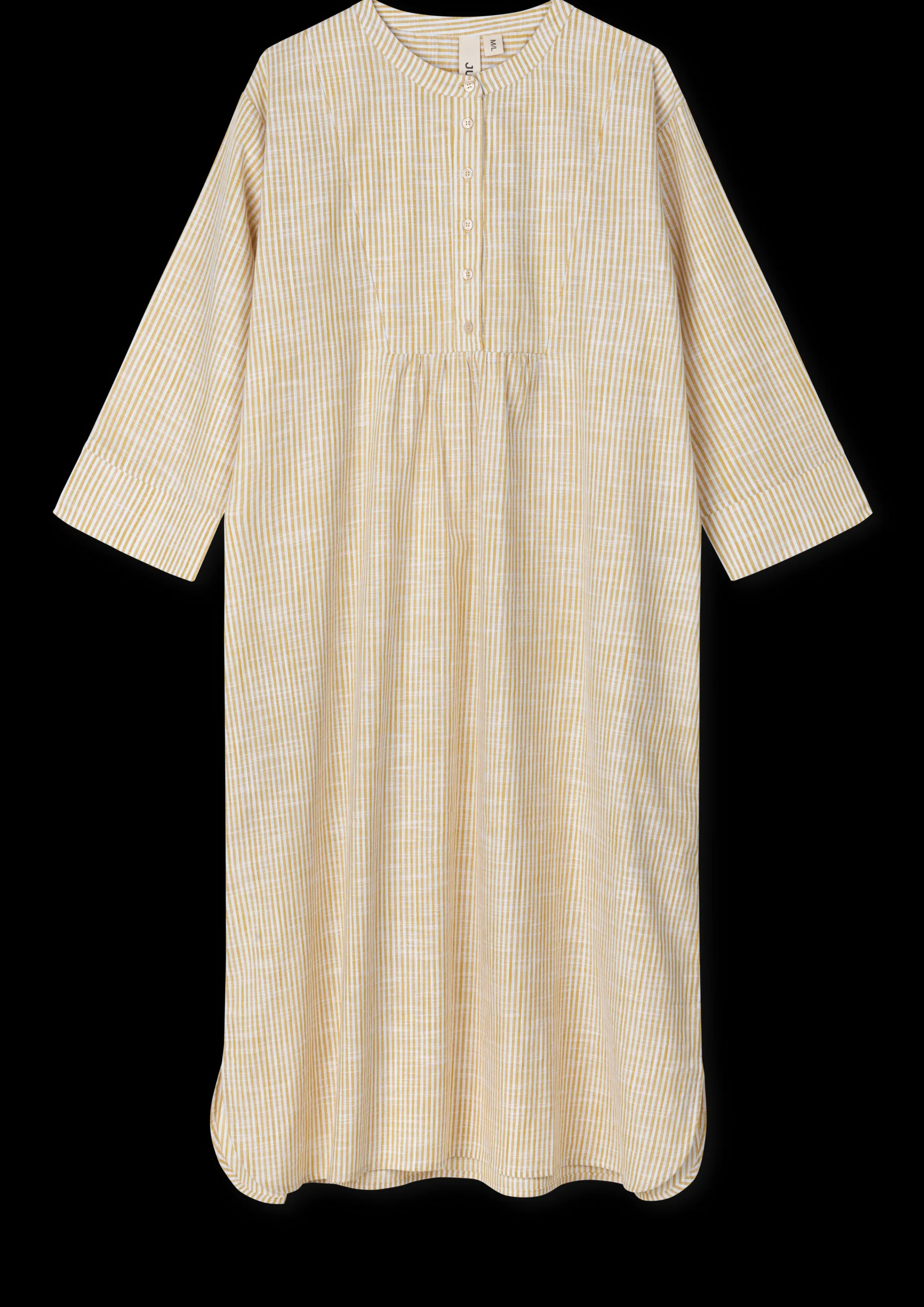 Online JUNA Monochrome Lines Sonja dress XS okker/hvid | Køb her