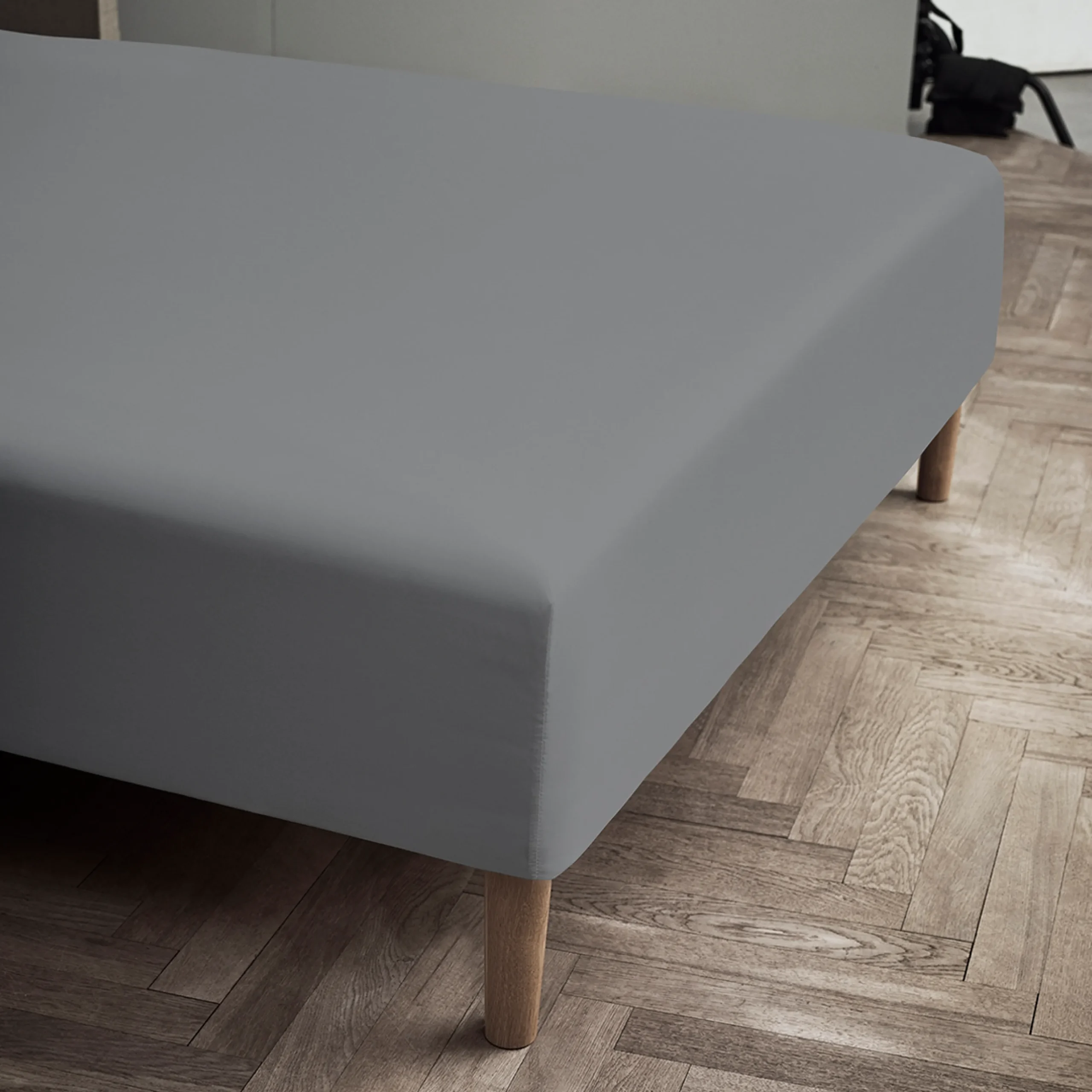 Best JUNA Percale Boxlagen 160x30x200 cm grå - Køb her