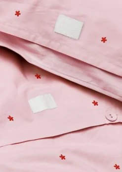 Outlet JUNA Sengetøj 220x220 cm i rosa fra serien Daisy | Køb her
