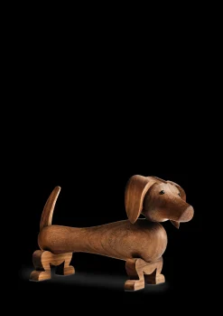 Discount Kay Bojesen Gravhund lille i træ fra serien Other animals