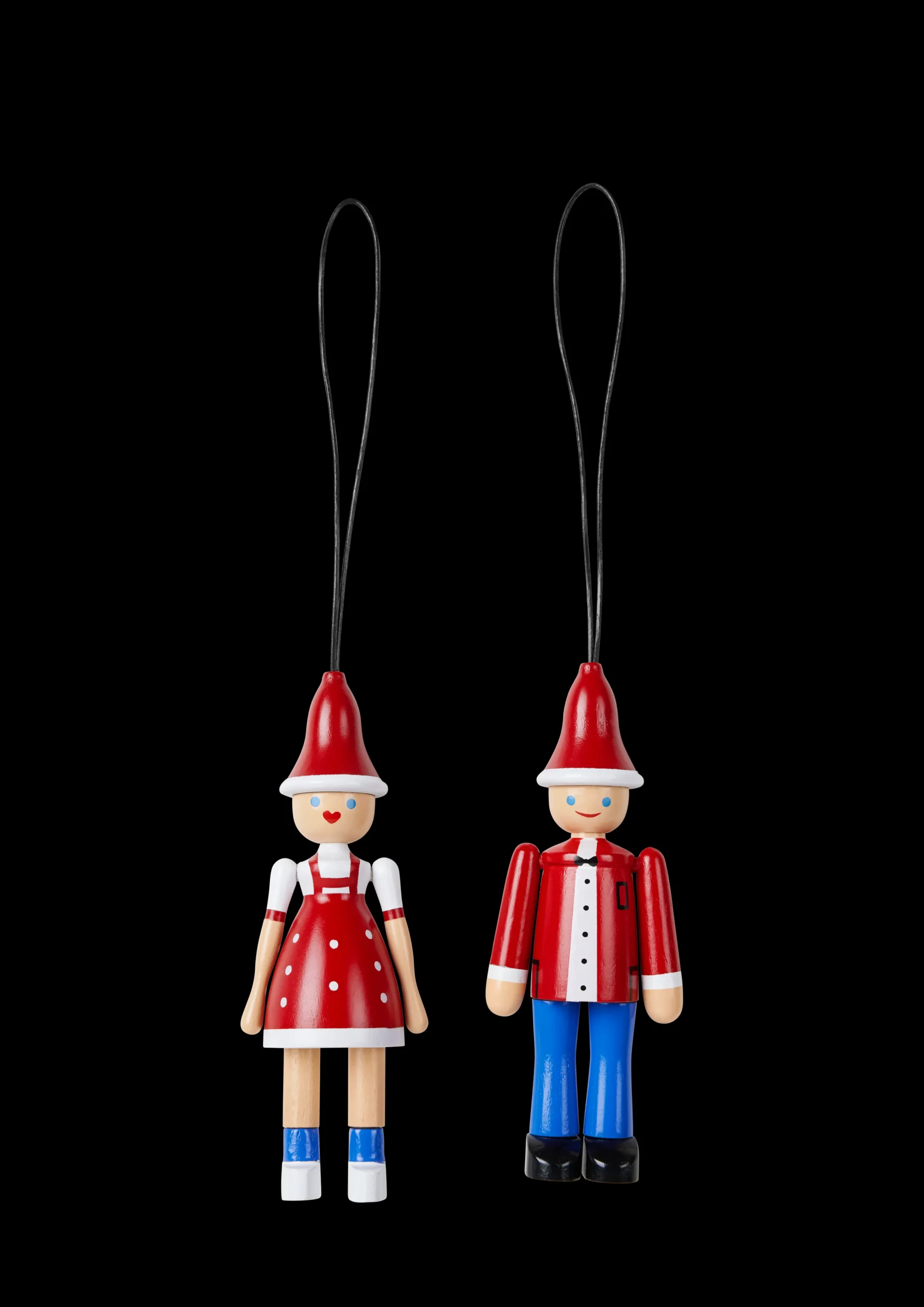 Discount Kay Bojesen Julepynt Jule Ole & Jule Lise rød/blå/hvid