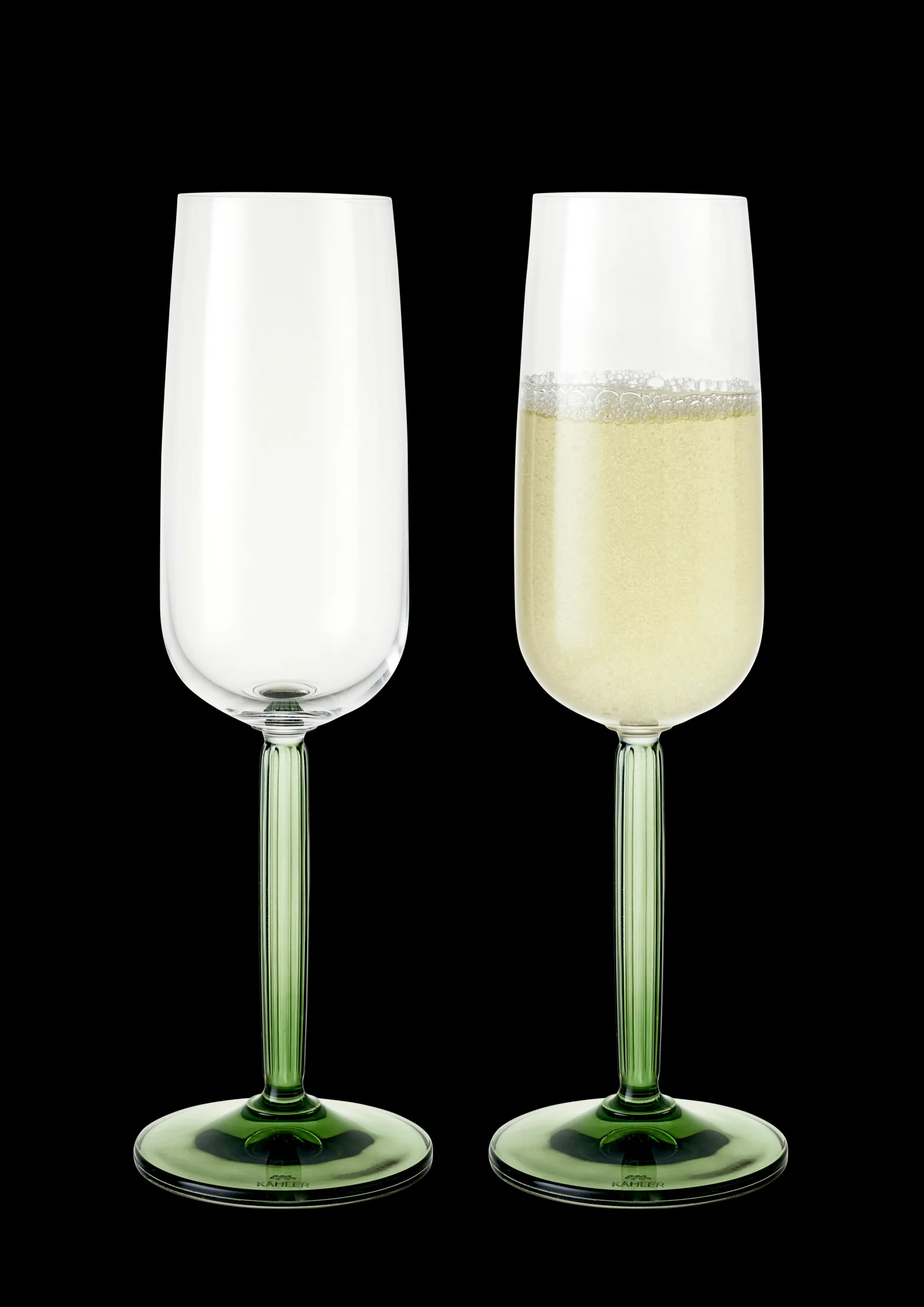 Best Kähler Hammershøi Champagneglas 24 cl grøn 2 stk. | Køb her