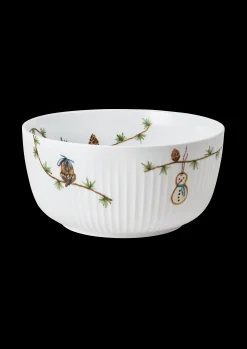 Clearance Kähler Hammershøi Christmas Skål Ø21 cm hvid m. deko