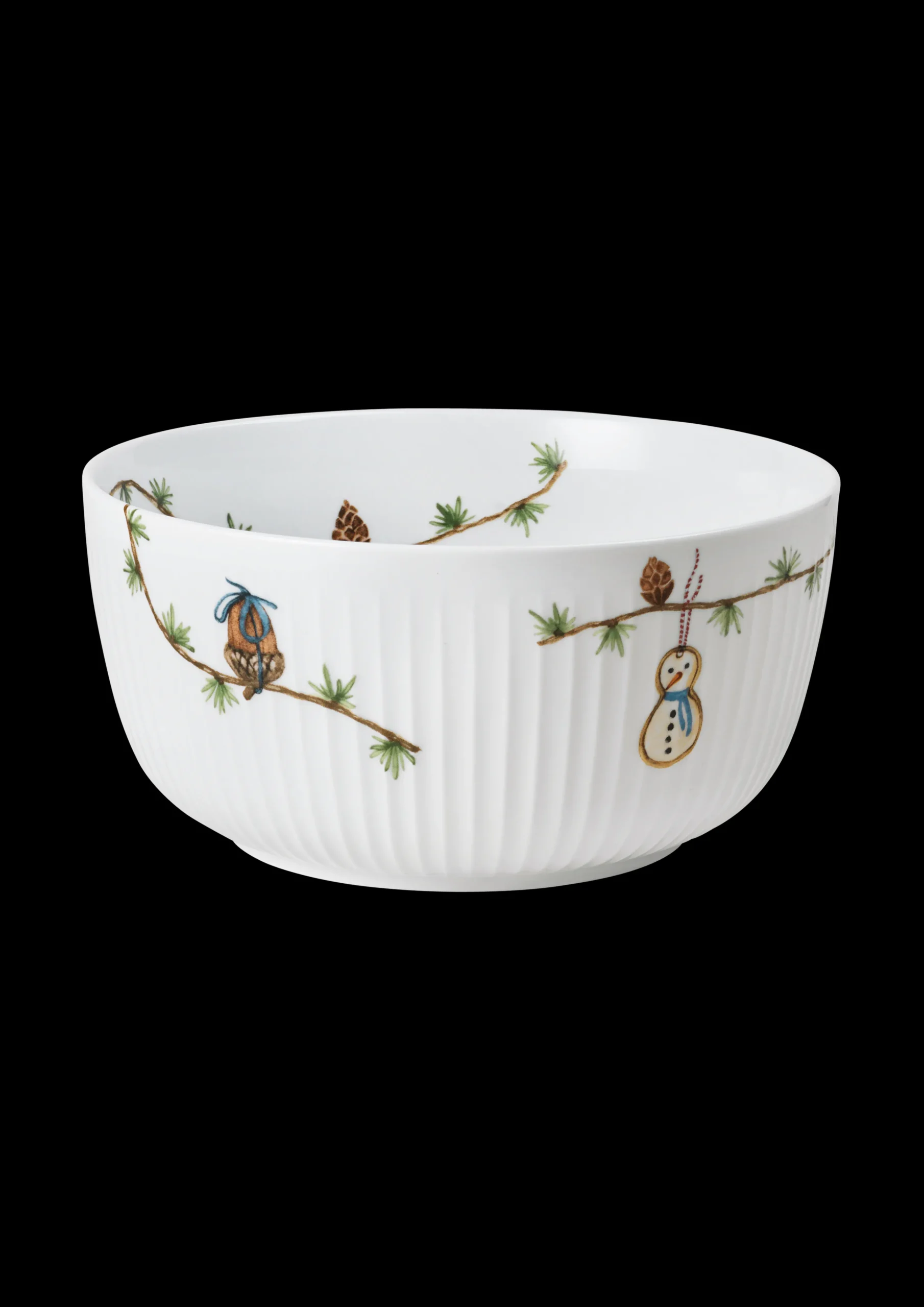 Clearance Kähler Hammershøi Christmas Skål Ø21 cm hvid m. deko