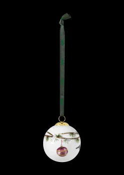 Clearance Kähler Hammershøi Christmas Kugle 2019 Ø6 cm hvid m. deko
