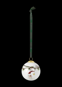 Clearance Kähler Hammershøi Christmas Kugle 2019 Ø6 cm hvid m. deko