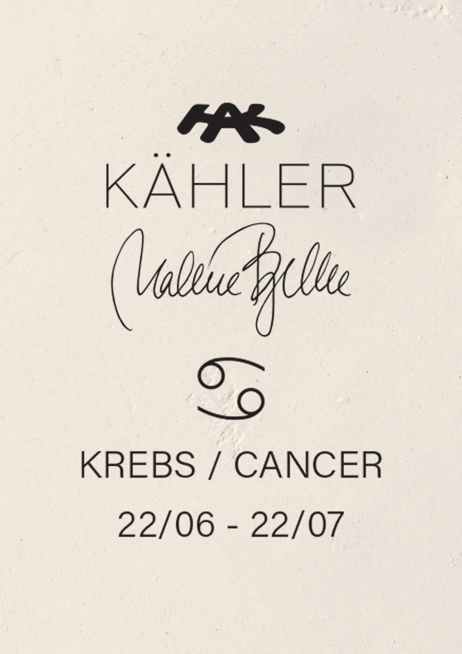 Clearance Kähler Krebs H16 i hvid fra serien Astro | Køb her