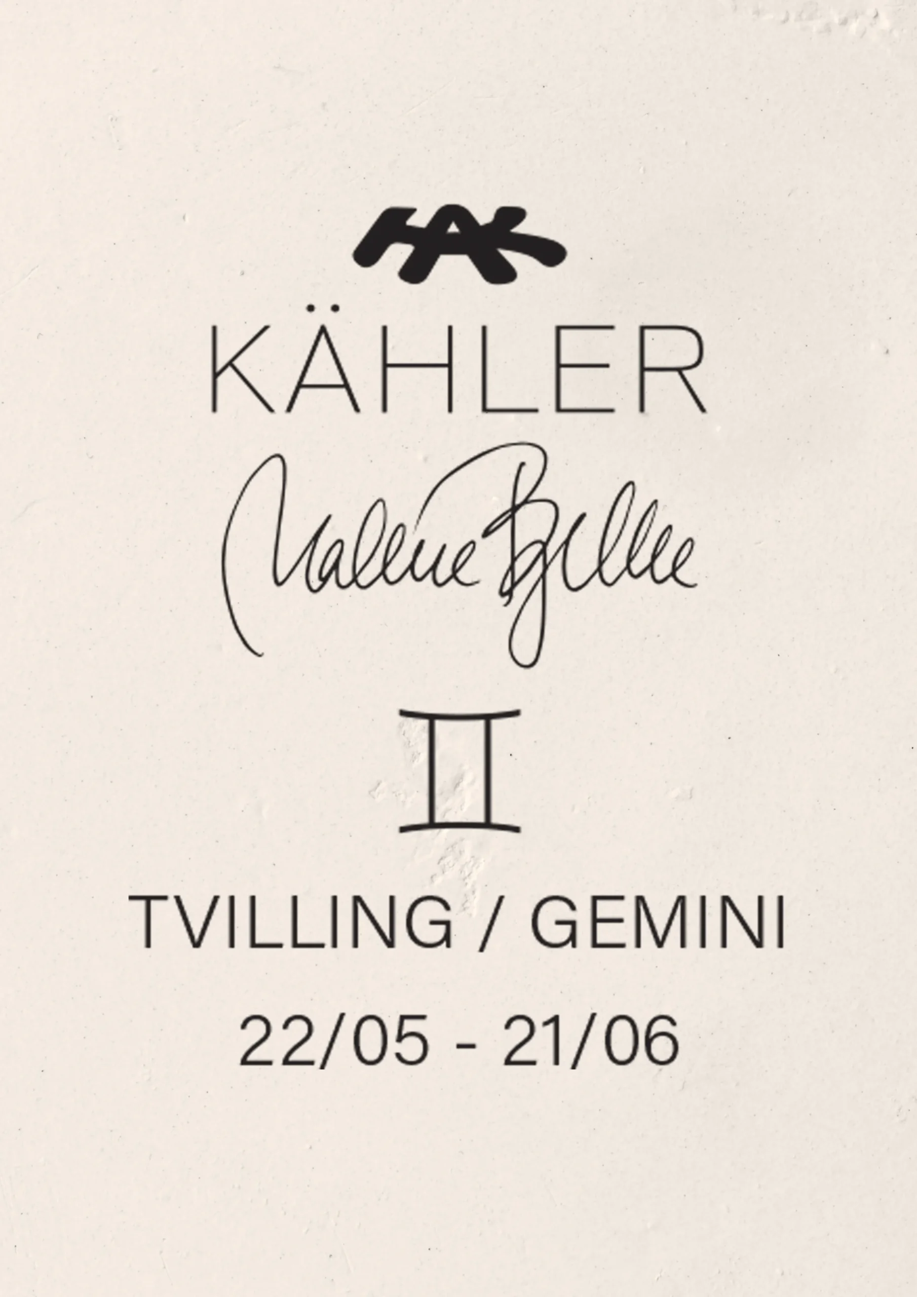 New Kähler Tvilling H24 i hvid fra serien Astro | Køb her