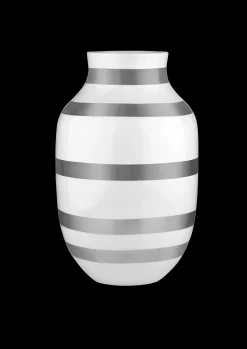 Outlet Kähler Vase H31 cm i sølv fra serien Omaggio | Køb her