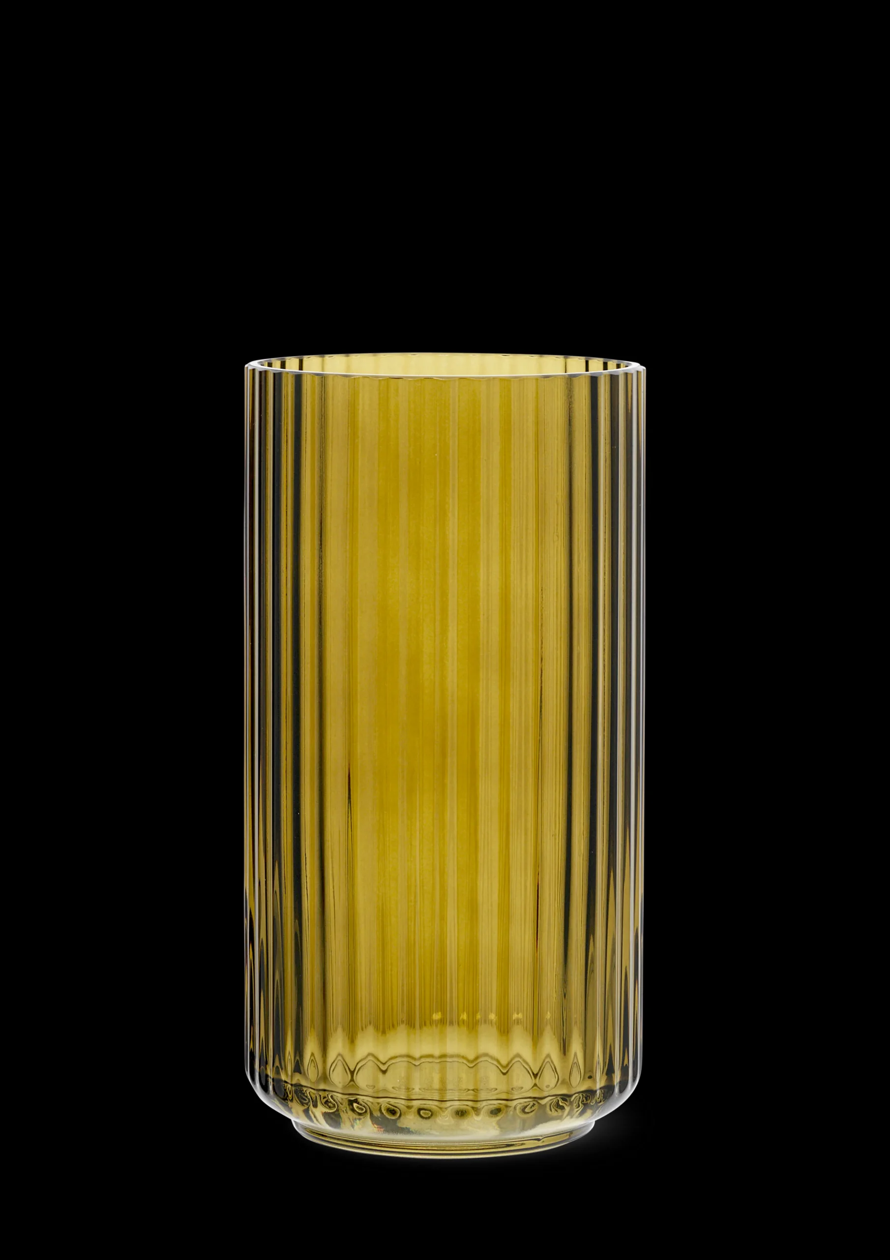 Clearance Lyngby Porcelæn Lyngby Vase H20.5 olivengrøn mundblæst glas
