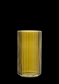 Best Lyngby Porcelæn Lyngby Vase H15.5 olivengrøn mundblæst glas