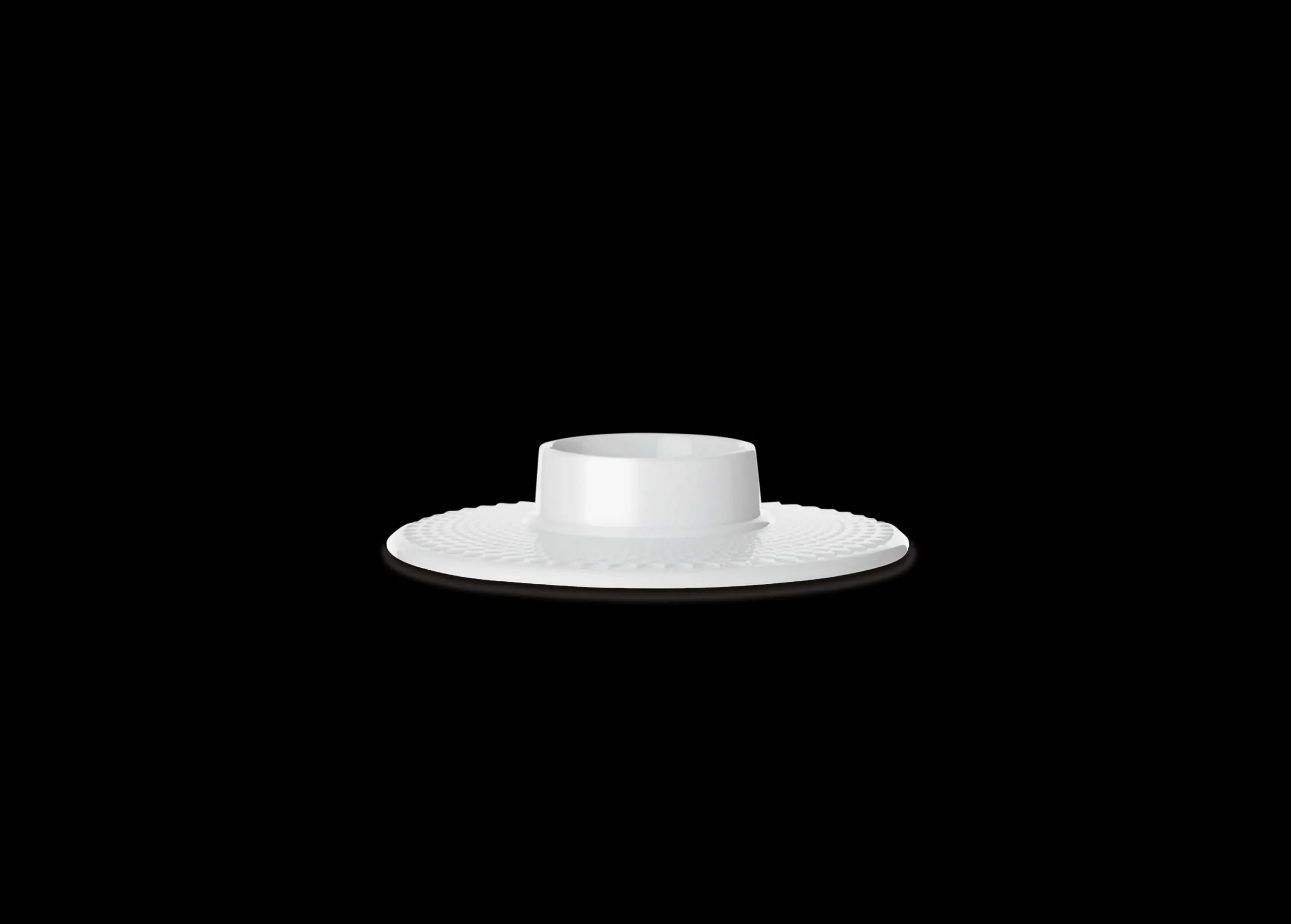 Sale Lyngby Porcelæn Rhombe Bloklysestage Ø14.5 cm hvid | Køb her