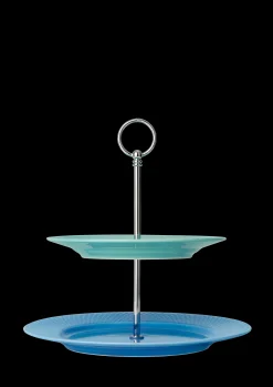 Clearance Lyngby Porcelæn Rhombe Color Etagere Ø27 blå/grøn | Køb her