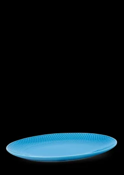 Sale Lyngby Porcelæn Rhombe Color Ovalt serveringsfad blå