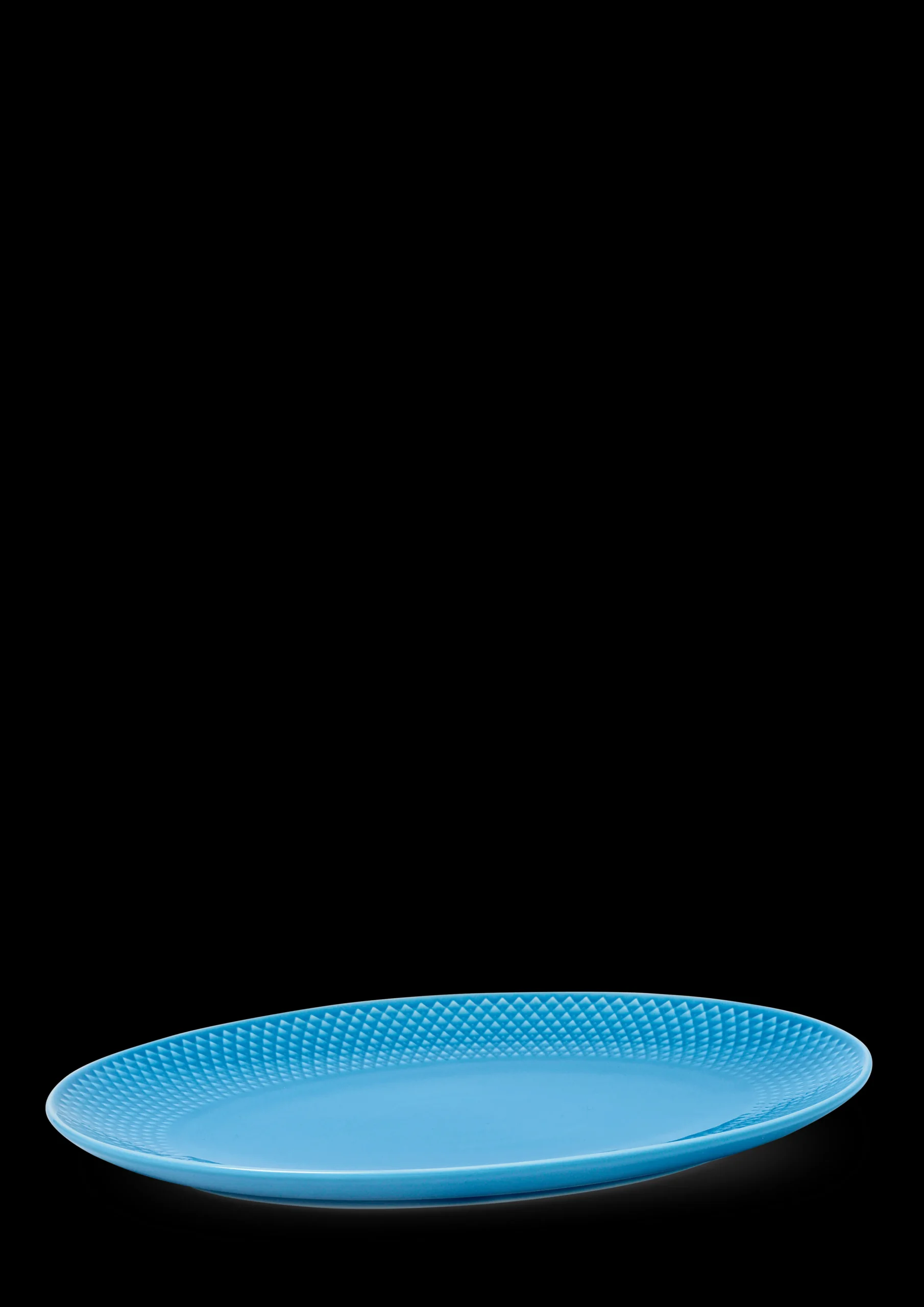 Sale Lyngby Porcelæn Rhombe Color Ovalt serveringsfad blå